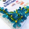 Blue Quilled Corner Flowers Birthday Greeting card image Blue Quilled Corner Flowers Birthday Greeting card image