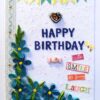 Blue Quilled Corner Flowers Birthday Greeting card image Blue Quilled Corner Flowers Birthday Greeting card image