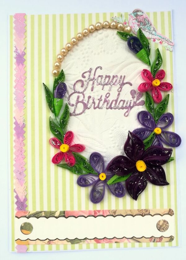 Purple Themed Quilled Greeting Card image Purple Themed Quilled Greeting Card image