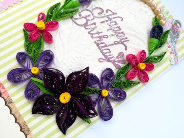 Purple Themed Quilled Greeting Card image Purple Themed Quilled Greeting Card image
