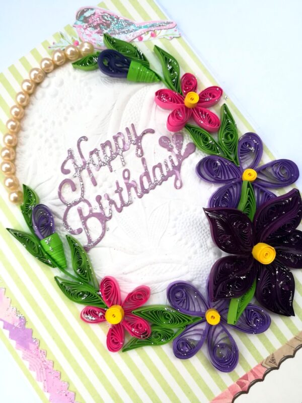Purple Themed Quilled Greeting Card image Purple Themed Quilled Greeting Card image