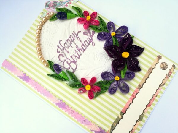 Purple Themed Quilled Greeting Card image Purple Themed Quilled Greeting Card image