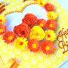 Yellow Themed Quilled Flowers in Heart Greeting Card image Yellow Themed Quilled Flowers in Heart Greeting Card image