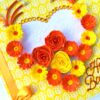 Yellow Themed Quilled Flowers in Heart Greeting Card image Yellow Themed Quilled Flowers in Heart Greeting Card image