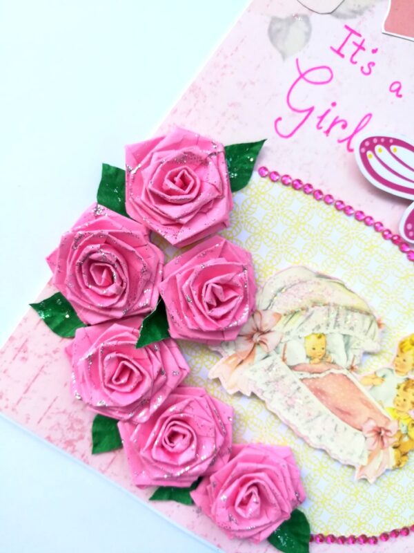 Baby Girl Handmade Greeting Card image Baby Girl Handmade Greeting Card image
