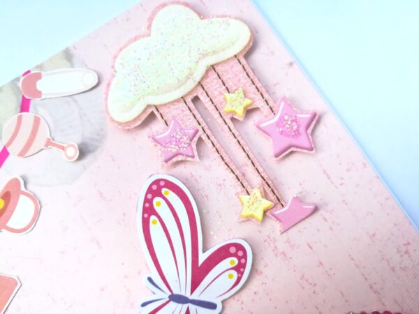 Baby Girl Handmade Greeting Card image Baby Girl Handmade Greeting Card image
