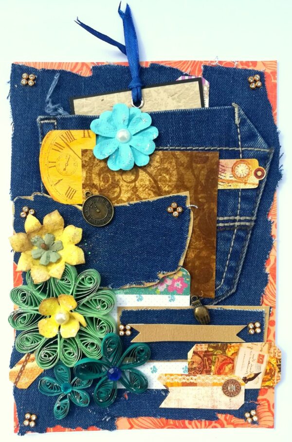 Denim Style Handmade Greeting Card image Denim Style Handmade Greeting Card image