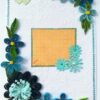 Blue Quilled Corner Flowers Greeting card - D1 image Blue Quilled Corner Flowers Greeting card - D1 image