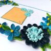Blue Quilled Corner Flowers Greeting card - D1 image Blue Quilled Corner Flowers Greeting card - D1 image