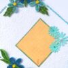 Blue Quilled Corner Flowers Greeting card - D1 image Blue Quilled Corner Flowers Greeting card - D1 image