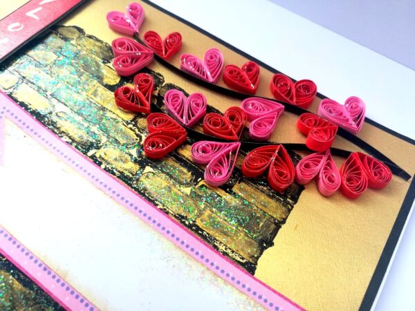 Sparkling Quilled Red Flowers Love Greeting Card image Sparkling Quilled Red Flowers Love Greeting Card image
