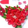 Red Quilled Flowers Birthday Greeting Card - D1 image Red Quilled Flowers Birthday Greeting Card - D1 image