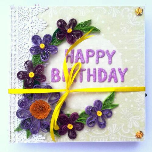 Sparkling Purple Quilled Mini Zigzag Scrapbook - D1 image