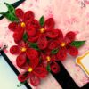 Quilled Red Flowers Love Scrapbook -D2 image Quilled Red Flowers Love Scrapbook -D2 image