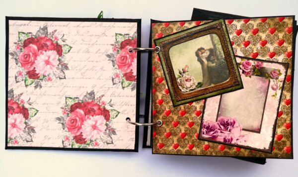 Quilled Red Flowers Love Scrapbook -D2 image Quilled Red Flowers Love Scrapbook -D2 image