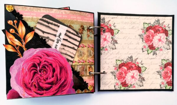 Quilled Red Flowers Love Scrapbook -D2 image Quilled Red Flowers Love Scrapbook -D2 image