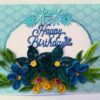 Blue Quilled Flowers Birthday Greeting card - D1 image Blue Quilled Flowers Birthday Greeting card - D1 image