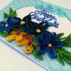 Blue Quilled Flowers Birthday Greeting card - D1 image Blue Quilled Flowers Birthday Greeting card - D1 image