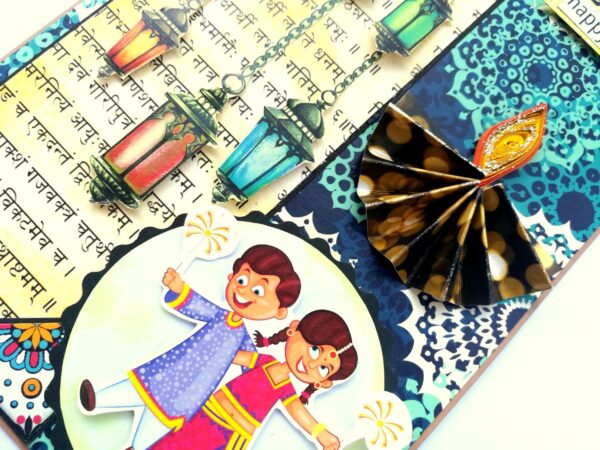 Sparkling Handmade Diwali Greeting Card -D1 image Sparkling Handmade Diwali Greeting Card -D1 image