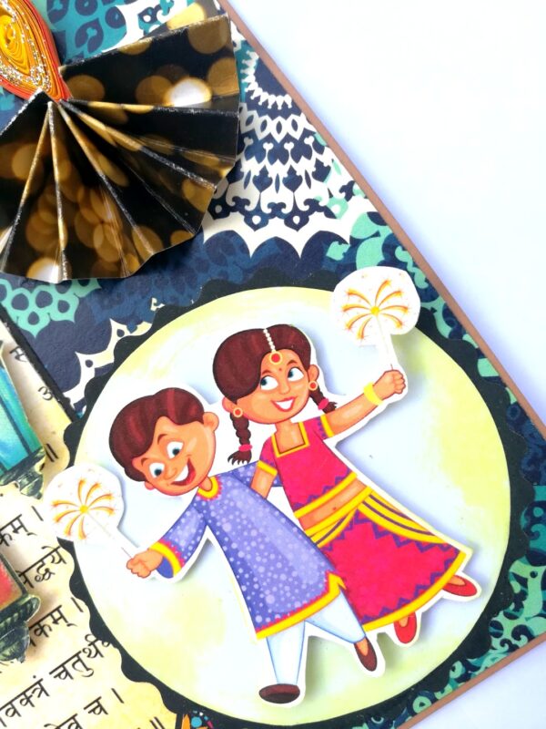 Sparkling Handmade Diwali Greeting Card -D1 image Sparkling Handmade Diwali Greeting Card -D1 image