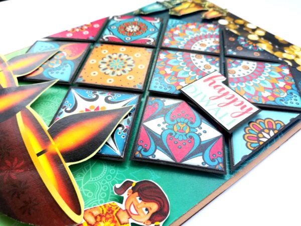 Sparkling Handmade Diwali Greeting Card D2 image Sparkling Handmade Diwali Greeting Card D2 image
