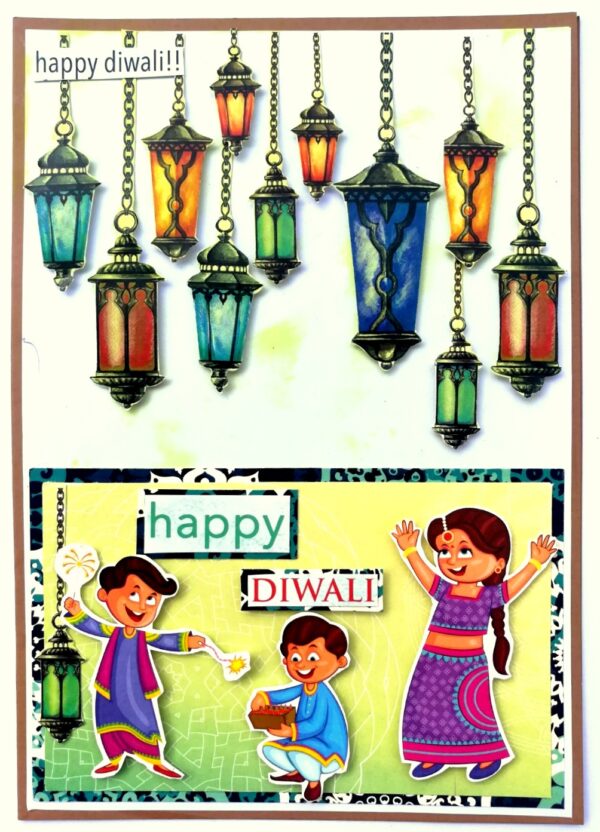 Sparkling Handmade Diwali Greeting Card D4 image Sparkling Handmade Diwali Greeting Card D4 image