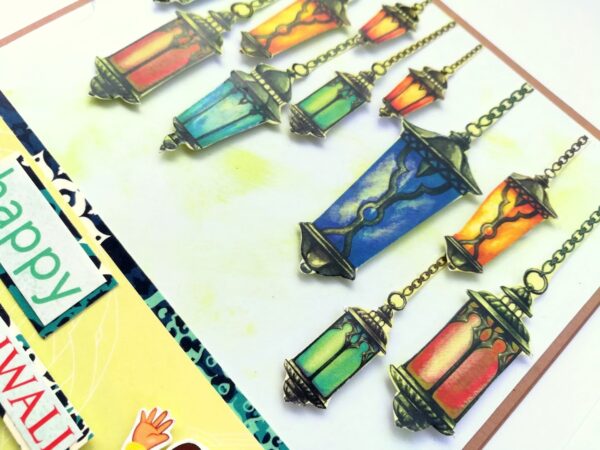 Sparkling Handmade Diwali Greeting Card D4 image Sparkling Handmade Diwali Greeting Card D4 image