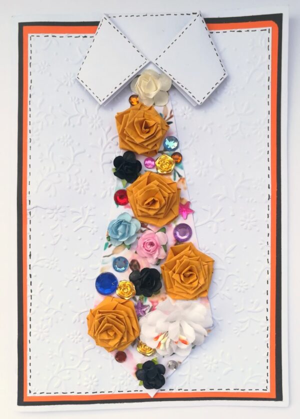 Decorative Quilled Tie All Occasion Greeting Card - D1 image Decorative Quilled Tie All Occasion Greeting Card - D1 image