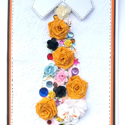 Decorative Quilled Tie All Occasion Greeting Card - D1 image