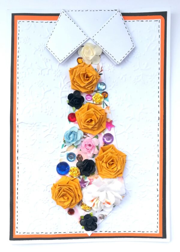 Decorative Quilled Tie All Occasion Greeting Card - D1 image Decorative Quilled Tie All Occasion Greeting Card - D1 image