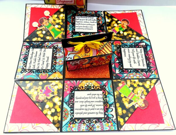 Sparkling Diwali Handmade Explosion Gift Box D2 image Sparkling Diwali Handmade Explosion Gift Box D2 image