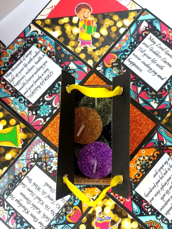 Sparkling Diwali Handmade Explosion Gift Box D1 image Sparkling Diwali Handmade Explosion Gift Box D1 image