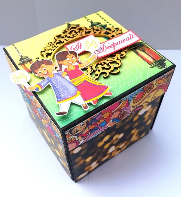 Sparkling Diwali Handmade Explosion Gift Box D1 image Sparkling Diwali Handmade Explosion Gift Box D1 image