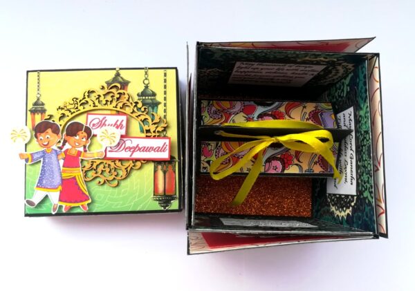 Sparkling Diwali Handmade Explosion Gift Box D1 image Sparkling Diwali Handmade Explosion Gift Box D1 image