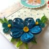 Blue corner Flowers Birthday Quilled Card image Blue corner Flowers Birthday Quilled Card image