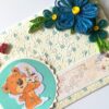 Blue corner Flowers Birthday Quilled Card image Blue corner Flowers Birthday Quilled Card image