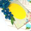Blue Quilled Corner Flowers Greeting card - D5 image Blue Quilled Corner Flowers Greeting card - D5 image