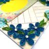Blue Quilled Corner Flowers Greeting card - D5 image Blue Quilled Corner Flowers Greeting card - D5 image
