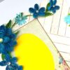 Blue Quilled Corner Flowers Greeting card - D5 image Blue Quilled Corner Flowers Greeting card - D5 image