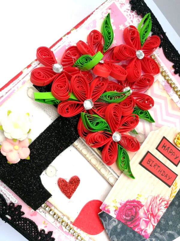 Quilled Love Birthday Handmade Scrapbook image Quilled Love Birthday Handmade Scrapbook image