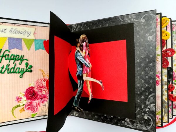 Quilled Love Birthday Handmade Scrapbook image Quilled Love Birthday Handmade Scrapbook image