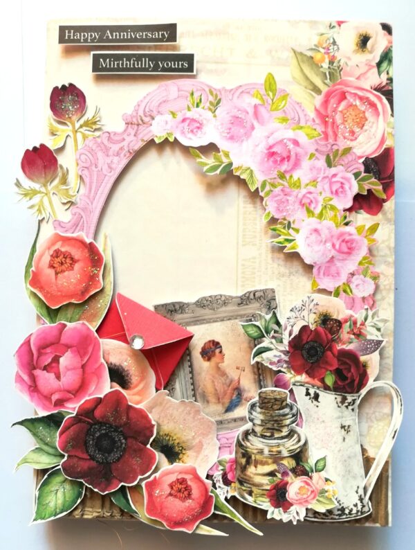 Sparkling Anniversary Mini Scrapbook Greeting Card -D2 image Sparkling Anniversary Mini Scrapbook Greeting Card -D2 image