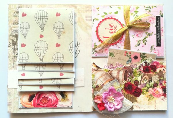Sparkling Anniversary Mini Scrapbook Greeting Card -D2 image Sparkling Anniversary Mini Scrapbook Greeting Card -D2 image