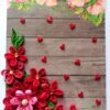 Red Quilled Flowers Corner Greeting Card image Red Quilled Flowers Corner Greeting Card image
