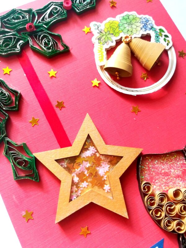 Star Shaker and Quilled Glasses New Year Card - NY6 image Star Shaker and Quilled Glasses New Year Card - NY6 image