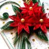 Sparkling Red Quilled Flowers and New Year Card - NY5 image Sparkling Red Quilled Flowers and New Year Card - NY5 image