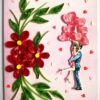 Red Quilled Flowers Love Greeting Card -V1 image Red Quilled Flowers Love Greeting Card -V1 image