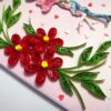 Red Quilled Flowers Love Greeting Card -V1 image Red Quilled Flowers Love Greeting Card -V1 image