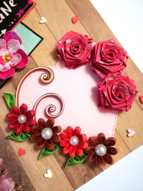 My Valentine Special Tag with quilled flowers Card -V3 image My Valentine Special Tag with quilled flowers Card -V3 image