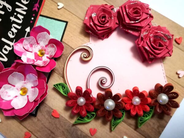 My Valentine Special Tag with quilled flowers Card -V3 image My Valentine Special Tag with quilled flowers Card -V3 image